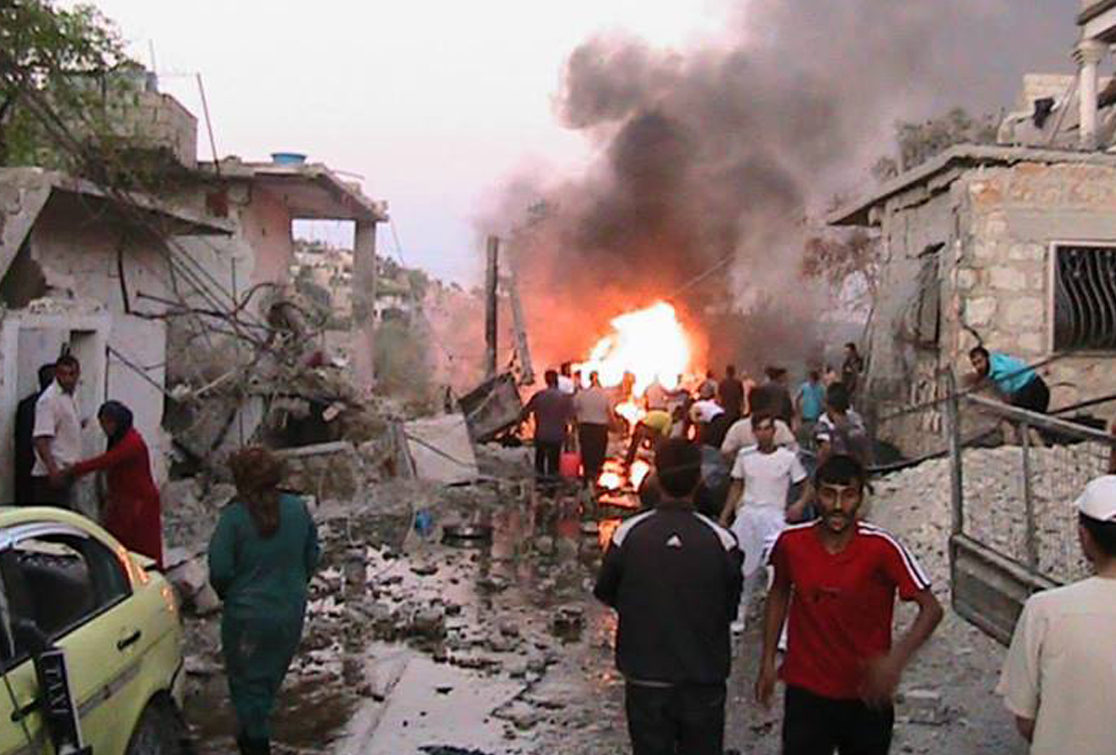 توثيق مجزرة بلدة المغارة بمدينة إدلب