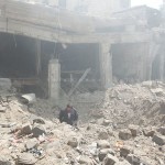 الحفرة التي سببها البرميل في جب القبة-حلب-3-6-2015