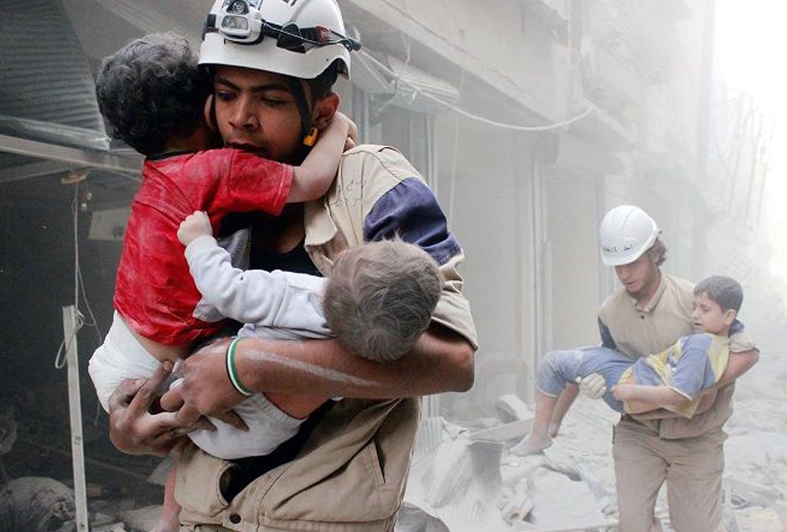 White Helmets and Hands