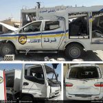 3 سيارات للدفاع المدني تضررت بقصف القوات الروسية على كفرنبل بريف ادلب 19 9 2017