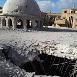 الدمار بمسجد أويس القرني بمدينة معرة النعمان بريف إدلب بقصف القوات الروسية 2 1 2018